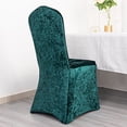 thumbnail image 3 of BalsaCircle Hunter Green Fitted Spandex Crushed Velvet Stretchable Banquet Chair Cover Party Events Home, 3 of 8