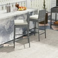 thumbnail image 4 of Gymax 2 PCS Patio Wicker Barstools Bar Height Chairs W/ Cushions Backyard Off White, 4 of 9