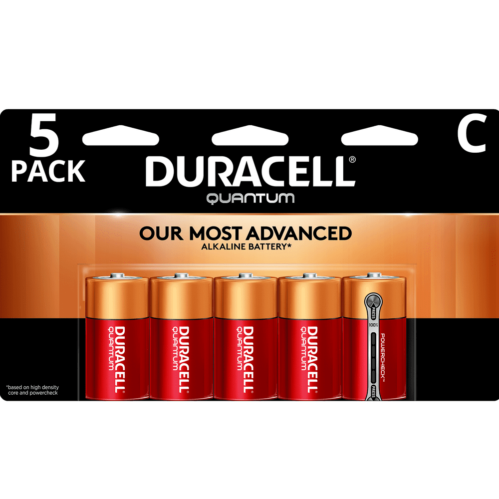 Duracell 1 5v Quantum Alkaline C Batteries With Powercheck 5 Pack