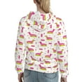 thumbnail image 7 of Fotbe Dachshund Dog Puppy Pattern Womens Long Sleeve Hoodie, Pullover Hooded Sweatshirt, Kangaroo Pocket Hoodie with Eye-catching Drawstrings-XX-Large, 7 of 7