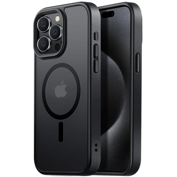 Funda de teléfono Tigowos para iPhone 15 Pro Max con MagSafe Black