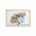 thumbnail image 1 of Valentines Day Wall Art with Frame, Be My Valentine Little Kitten with Garden Flowers Print, Printed Fabric Poster for Bathroom Living Room, 35" x 23", Multicolor, by Ambesonne, 1 of 2