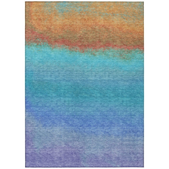 Dalyn Rugs Machine Washable Indoor/Outdoor Chantille Aqua 10' x 14' Rug