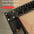 thumbnail image 4 of Multi Functional Right Angle Ruler 45/90 Degree Hole Angle Ruler Positioning Marking Angle Ruler Woodworking Tool 30cm, 4 of 7