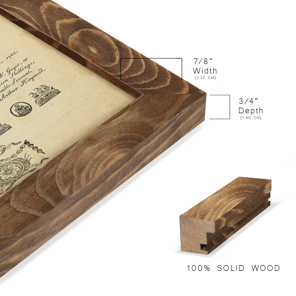 Deckled Encyclopediae V (AS) -Framed Print w/glass-Walnut