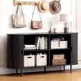 thumbnail image 6 of ROGALIS 55" Sliding Tambour Door Buffet Cabinet, Sideboard with Adjustable Shelves for Kitchen Living Room Hallway Entryway, Black, 6 of 6