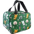 thumbnail image 1 of Bolsa más fresca reutilizable para el almuerzo, bolsa de mano con dibujos animados, organizador, bolsa de almuerzo más fresca para mujeres, hombres y niños (verde), 1 of 5
