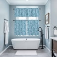 thumbnail image 3 of Light Blue Teal Kitchen Curtains Sets for Windows 24 Inch Length, Retro Botanical Abstract Art Rod Pocket Window Treatments Tier Curtains and Valances Set for Bedroom/Bathroom, 3 of 8