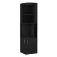 thumbnail image 2 of Black contemporary style | Offers a middle display area and upper shelf | High - quality storage solution for your bar, 2 of 3