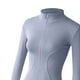 thumbnail image 5 of Chaqueta de entrenamiento para mujer, chaqueta para correr, Tops cortos de ajustados de secado rápido, chaqueta deportiva versátil con cremallera L gris azul, 5 of 8