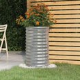 thumbnail image 2 of Jardinera VidaXL redonda plateada de acero con recubrimiento en polvo, 2 of 5