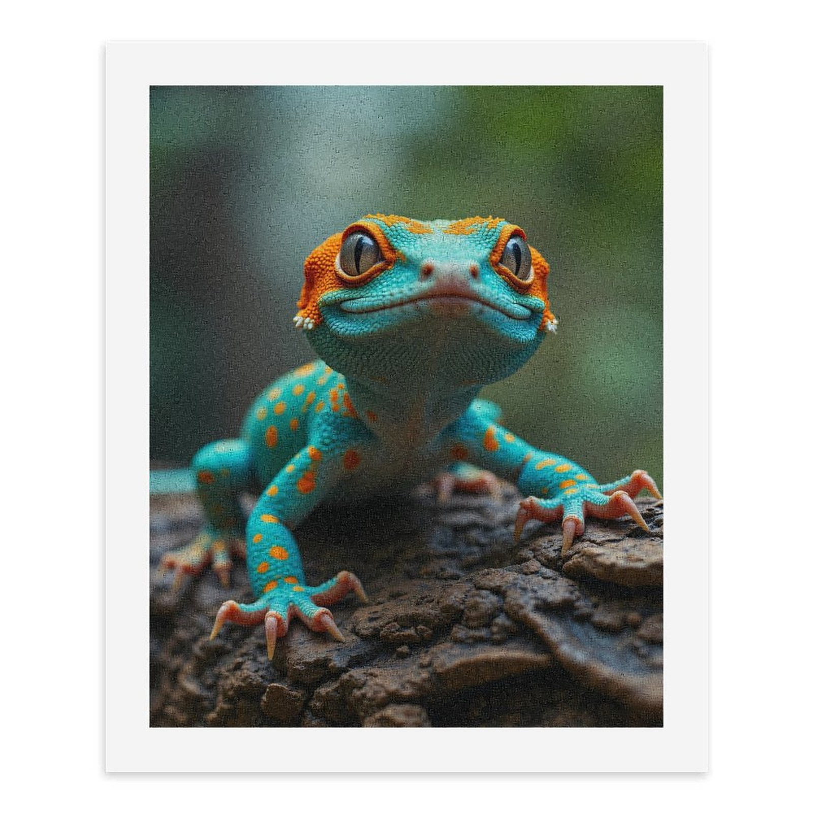 Paint By Numbers Kit for Adults Beginner - DIY Colorful Gecko Perched On Log Canvas Painting Kits for Adults, Frameless Paint By Number for Adults for Home Wall Decor 16x20 Inch