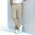thumbnail image 6 of Lmnyox Men's Dress Pants Classic Loose Plain Straight Leg Work Trousers Elastic Waist Pants with Pockets, 6 of 8