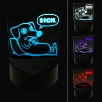 Sad Dachshund Weiner Dog Sigh LED Night Light Sign 3D Illusion Desk Nightstand Lamp