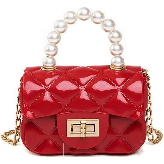 LHSHID Mini Sac à Main en Gelée pour Filles Petit Sac Bandoulière Enfant avec Chaîne Dorée