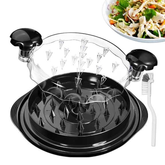 Chicken Shredder Large Chicken Breast Shredder Tool Twist with Brush&Fork, Visible Meat Shredder Machine, Strong Anti-Slip Strip, Ergonomic Handle, BPA Free, Suitable for Pork Beef Chicken