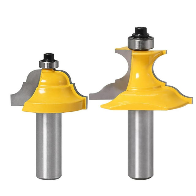 Eigraketly Fresa de de 2 uds, rodamientos dobles, Metal de alta dureza, vástago de 12MM/0,47 pulgadas, enrutador de inglete de bloqueo de madera, Herramientas y ferretería No.2 Eigraketly TO005507-02
