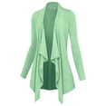 thumbnail image 2 of Made by Johnny Women's Drape Front Open Cardigan Long Sleeve Irregular Hem S-5XL Plus Size XL MINT, 2 of 6
