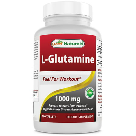 Best Naturals L-Glutamine 1000 mg 180 Tablets (Best L Glutamine For Leaky Gut)