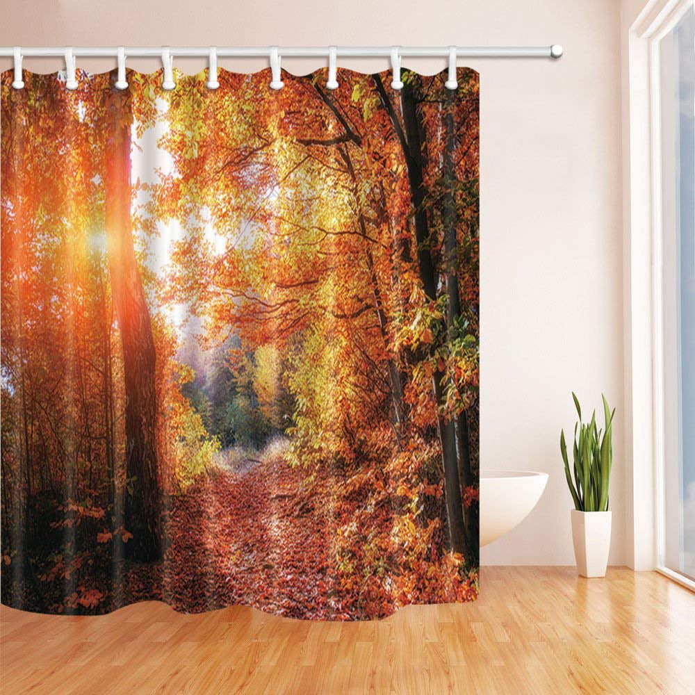 Details about   Colorful Wooden Wallpaper Shower Curtains Bathroom Waterproof Fabric 69x71inch 