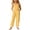 Yellow, variant on Girls Casual Wide Leg Romper Polka Dot Print Square Collar Sleeveless with Front Pockets Stylish Loose Fit One Piece Jumpsuit Black 5 Years-6 Years