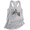 thumbnail image 1 of Pandastic Tank Top, Ladies Racerback Tank Top, Panda Bear Tank, Bear Tank, Silver Gray, Medium, 1 of 1
