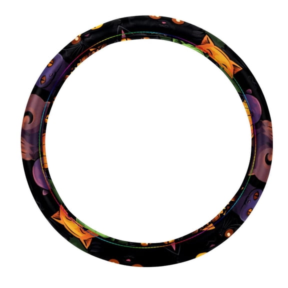 Cat 14.5 Inch Printing PVC Leather Auto Accessories Steering Wheel Cover for Car Wheel Covers Steering Wheel Cover