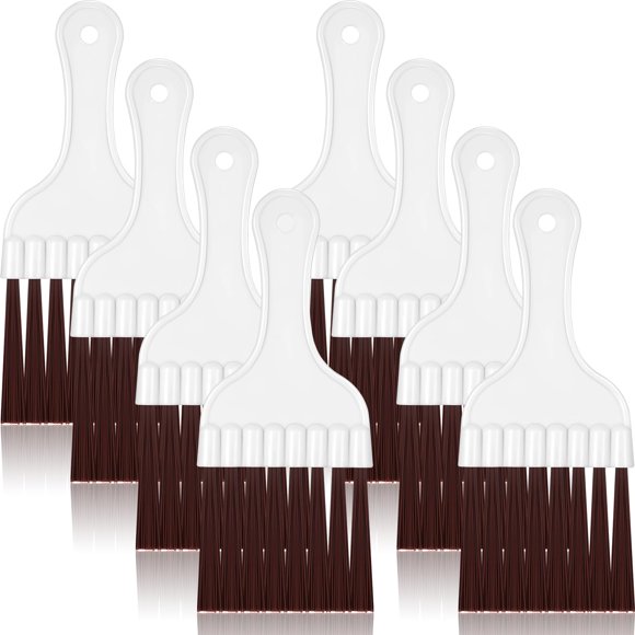 Boao 8 Paquets Brosse pour Serpentin Climatiseur Condensateur Réfrigérateur Nettoyage Nettoyeur de Serpentin CVC Petite Brosse Fouet en Plastique (Brun)