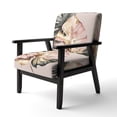thumbnail image 3 of Designart "Botanical Leaf in Artistic Detail IV" Pink Floral Ferns Upholstered Accent Chair - Traditional Arm Chair For Living Room, 3 of 5