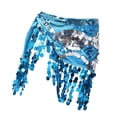thumbnail image 1 of Pañuelo de cadera para danza del vientre, disfraz con lentejuelas y falda con borlas para fiesta en club, mujeres y niñas Azul, 1 of 8