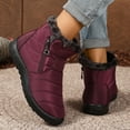 thumbnail image 5 of YLYL Women Snow Boots Waterproof No Slip Warm Fur Lined Slip on Outdoor Winter Short Boots, 5 of 9