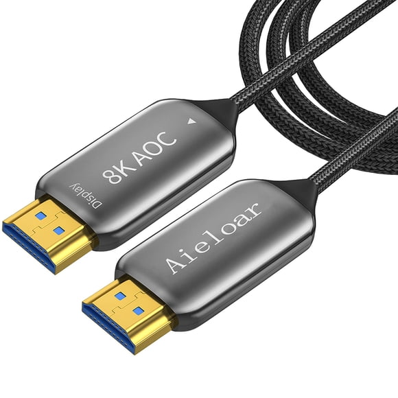 Aieloar Optic Fiber HDMI 2.1 Cable 65ft,8K@60Hz 4K@120Hz Dynamic HDR 10, eARC, HDCP2.2, 4:4:4 7680x4320 Resolution, 48Gbps Optical Fiber HDMI 2.1 Cable for PS5/8K TV/LG TV