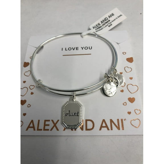 Alex and Ani Because I Love You Aunt IV EWB, SAS, Shiny Antique Silver, Expandable A20BILY07SAS