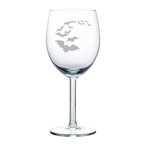 Wine Glass Goblet Bat Colony (10 oz)