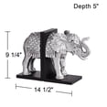 thumbnail image 7 of Dahlia Studios Hand Painted Silver Elephant Book-Ends 9 1/4" High, 7 of 7