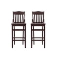 thumbnail image 2 of Linon Judah High Back 30" Bar Stools Set, 2-Piece, Brown Finish, 2 of 13