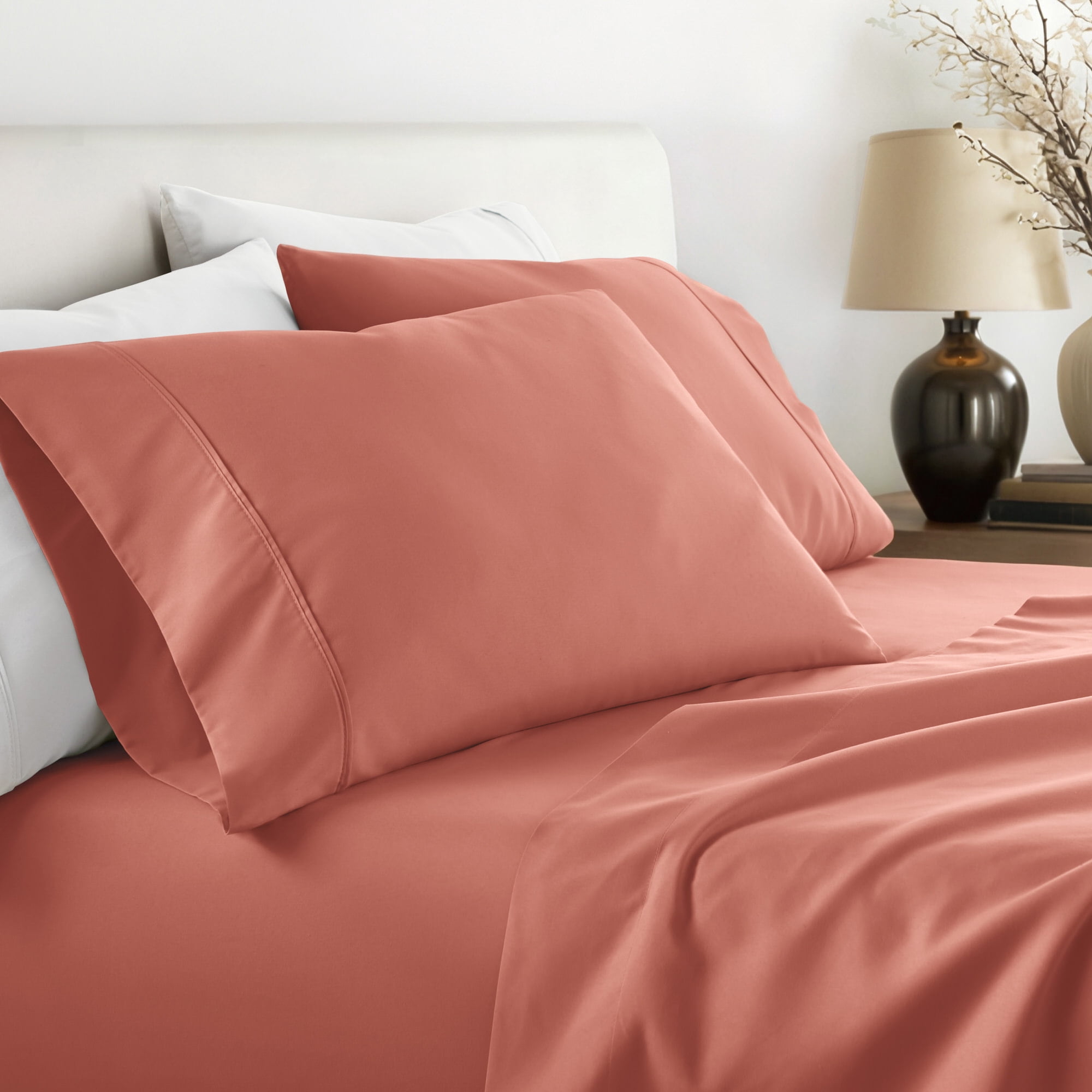 Noble Linens 2 Piece Pillow Case Set, Clay, King