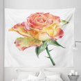 thumbnail image 1 of Rose Tapestry, Hand Drawn Rose in Watercolors Lively Petals Botanical Floral Inspiration, Fabric Wall Hanging Decor for Bedroom Living Room Dorm, 5 Sizes, Green Orange Coral, by Ambesonne, 1 of 1