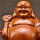thumbnail image 3 of Wooden Happy Buddha Living Room Decoration, Rosewood Carved Maitreya Buddha Statue, Solid Wood Ruyi and Treasure-Giving Buddha, 3 of 4