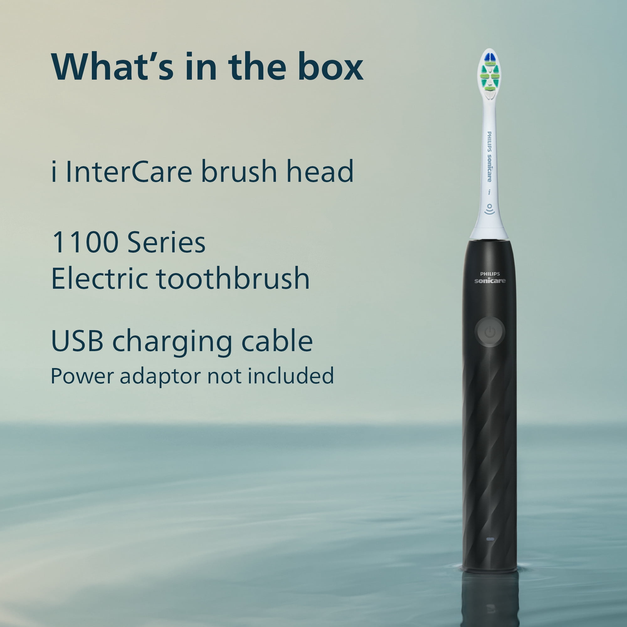 Philips Sonicare 1100 Series Electric Toothbrush - Sonic Toothbrush with Easystart Feature, Smartimer & Quadpacer, 14-Day Runtime, Black, Model HX3901/02