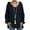Black, variant on Women's Cable Knit Hooded Sweater V-Neck Long Sleeve Warm Pullover (Gray, XL)