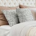 thumbnail image 6 of Spring Pillow Covers 16x16 inch Set of 2, Soft Pillowcases Flowers Leaves Pattern Decorative Sofa Living Room Bed Square Pillow Case Cushion Cover-Black Gray, 6 of 6