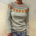 thumbnail image 2 of Bovemsi Womens Sweaters Casual Lightweight Isle Sweater Sleeve Crew Neck Knitted Pullover Comfy Warm Fall Tops Cute Sweaters, 2 of 4