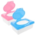 thumbnail image 4 of MasteelfCA 2pcs Reusable Wet Tissue Box Household Dustproof Desktop Wet Wipes Case Wet Tissue Organizer Storage Container (Pink and Blue), 4 of 8