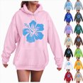 thumbnail image 4 of Towmus Women's Graphic Hoodies Casual Sweatshirts Letter Flower Print Hooded Plus Size Pullover Tops Cute Fall Clothes, 4 of 6
