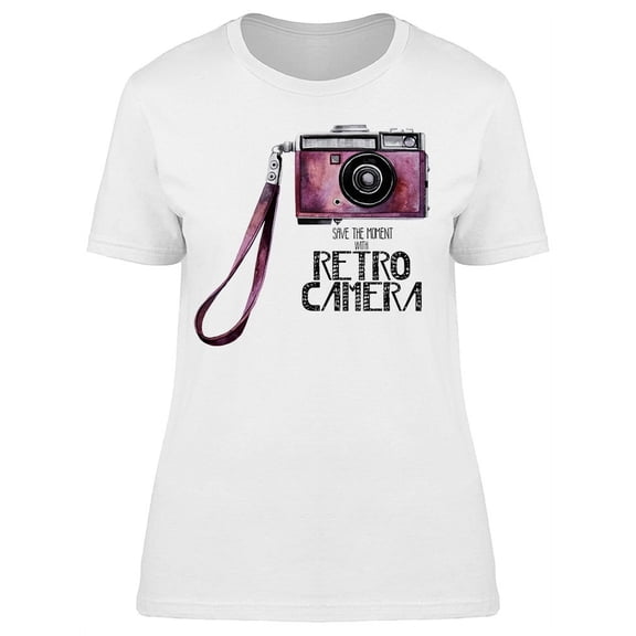 Save Moment Retro Camera T-Shirt Women -Image by Shutterstock, Female Medium