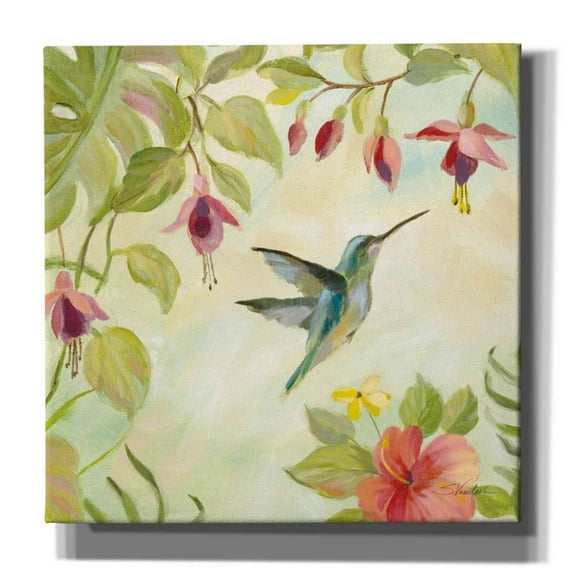Epic Graffiti 'Hummingbirds Song II' by Silvia Vassileva, Canvas Wall Art, 18"x18"