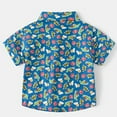 thumbnail image 4 of Tisuna Button Down T Shirt For Boys Toddler Dinosaur Print Short Sleeve Lapel Neck Tops Casual Cute Boys Child Summer Outfits Blue Size 5-6 Years, 4 of 4