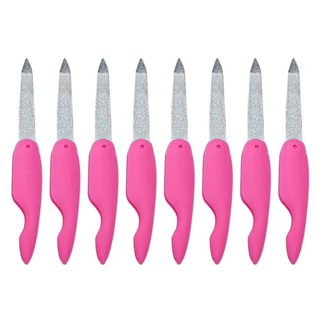 Hearth & Gear 8pcs Metal Folding Nail File Double Side Nail File Buffer Fingernails Toenails Manicure Files Curved Nail File 150 Grit Toenail Filer for Battery Operated Nail File for Toenails Power