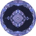 thumbnail image 1 of Ahgly Company Indoor Round Medallion Blue Traditional Area Rugs, 5' Round, 1 of 4